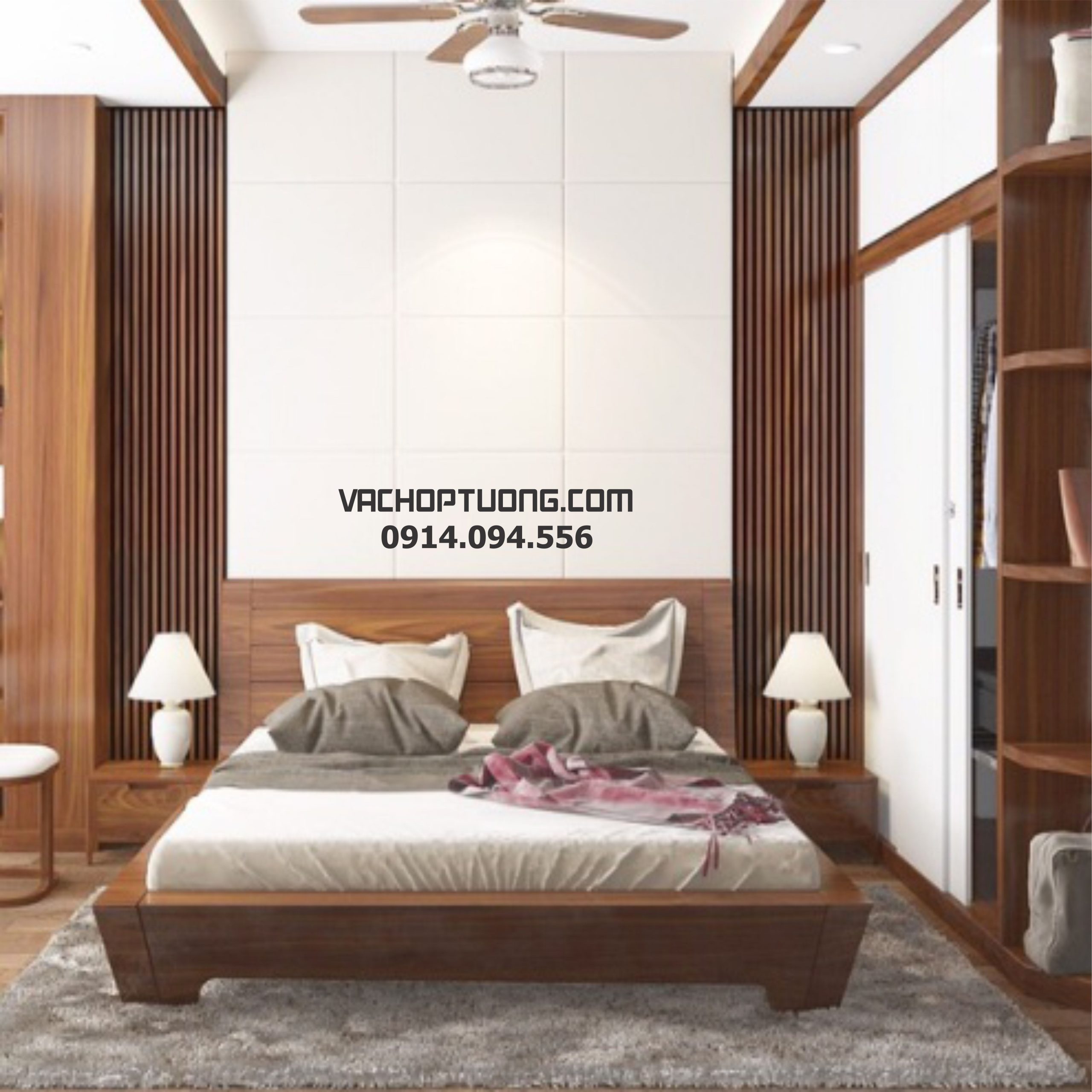 Thay đổi không gian phòng ngủ bằng tường ốp gỗ  Vật liệu xây dựng Việt Nam
