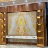 Vách tivi kết hợp tủ trang trí