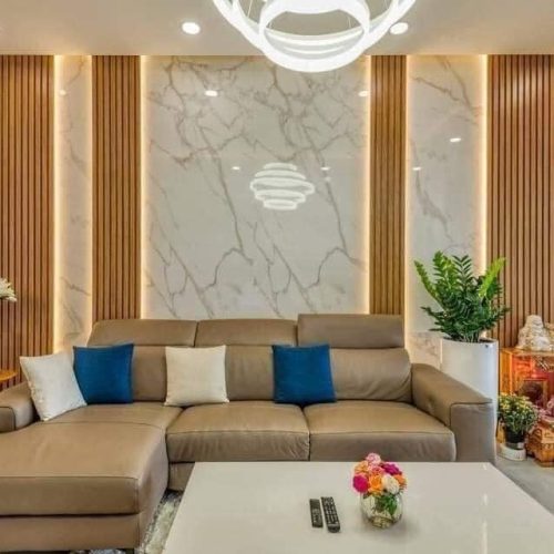 Vách trang trí sau sofa phòng khách