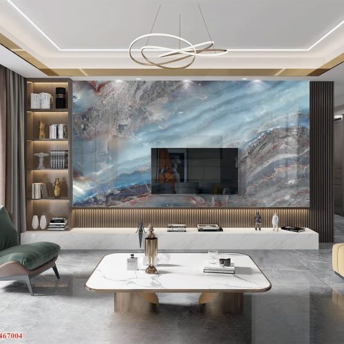 Vách tivi kết hợp tủ trang trí VH06