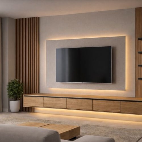 Vách tivi phòng khách hiện đại VH12