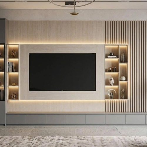 Vách tivi phòng khách hiện đại VH15