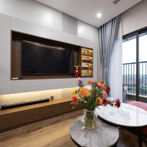 Vách tivi phòng khách hiện đại VH23