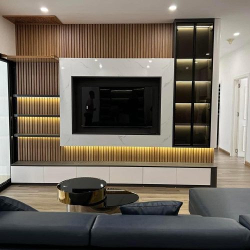 Vách tivi phòng khách hiện đại VH25