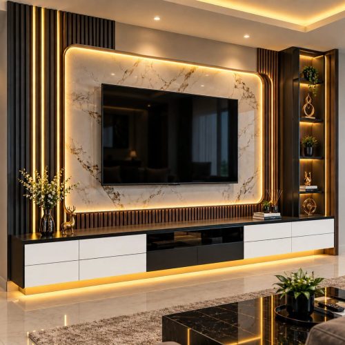 Vách tivi phong cách hiện đại