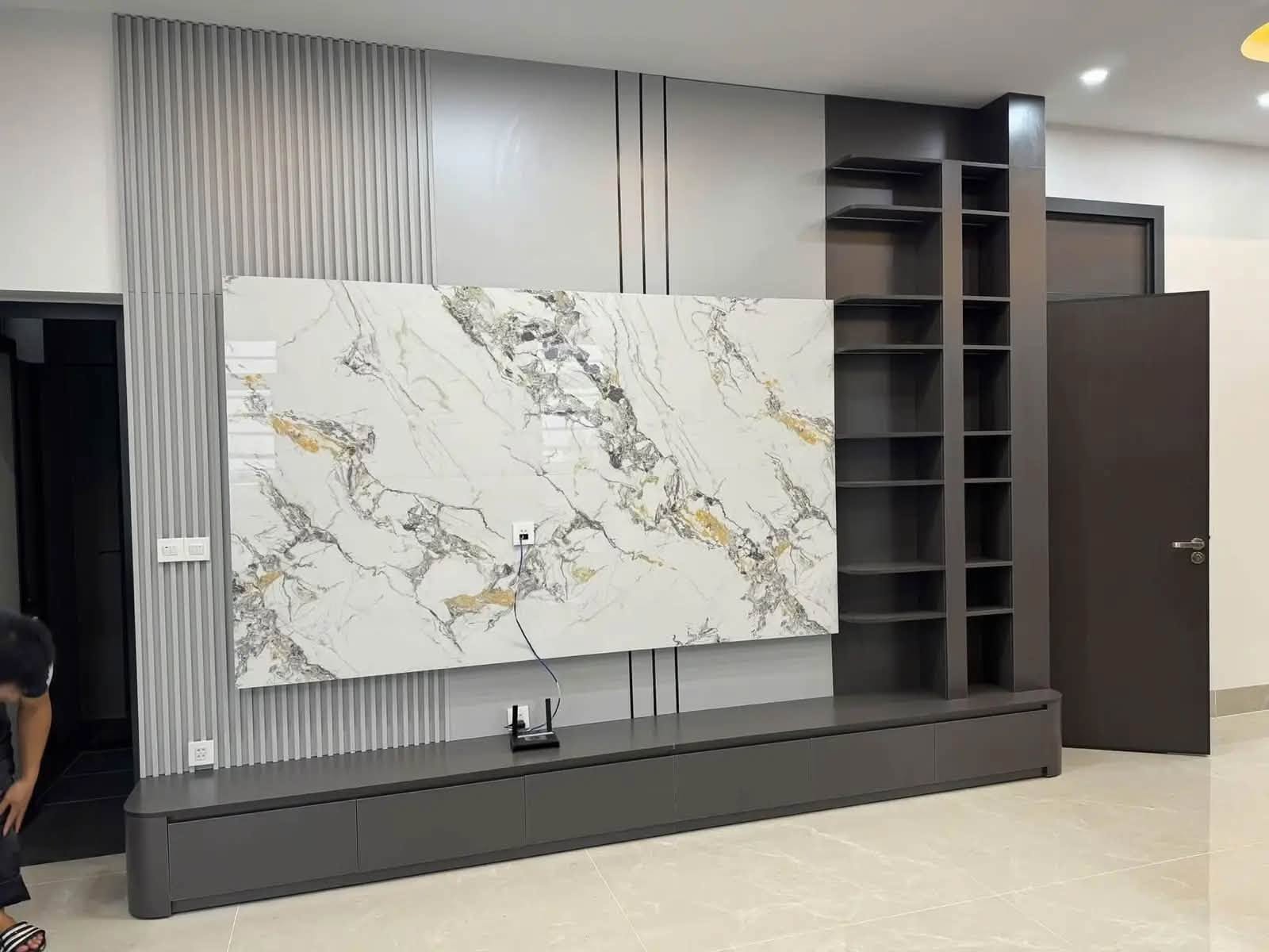 Vách tivi phòng khách hiện đại VH28