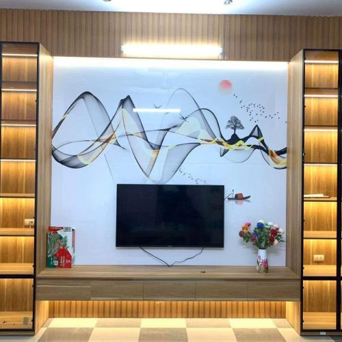 Vách tivi phòng khách hiện đại VH34